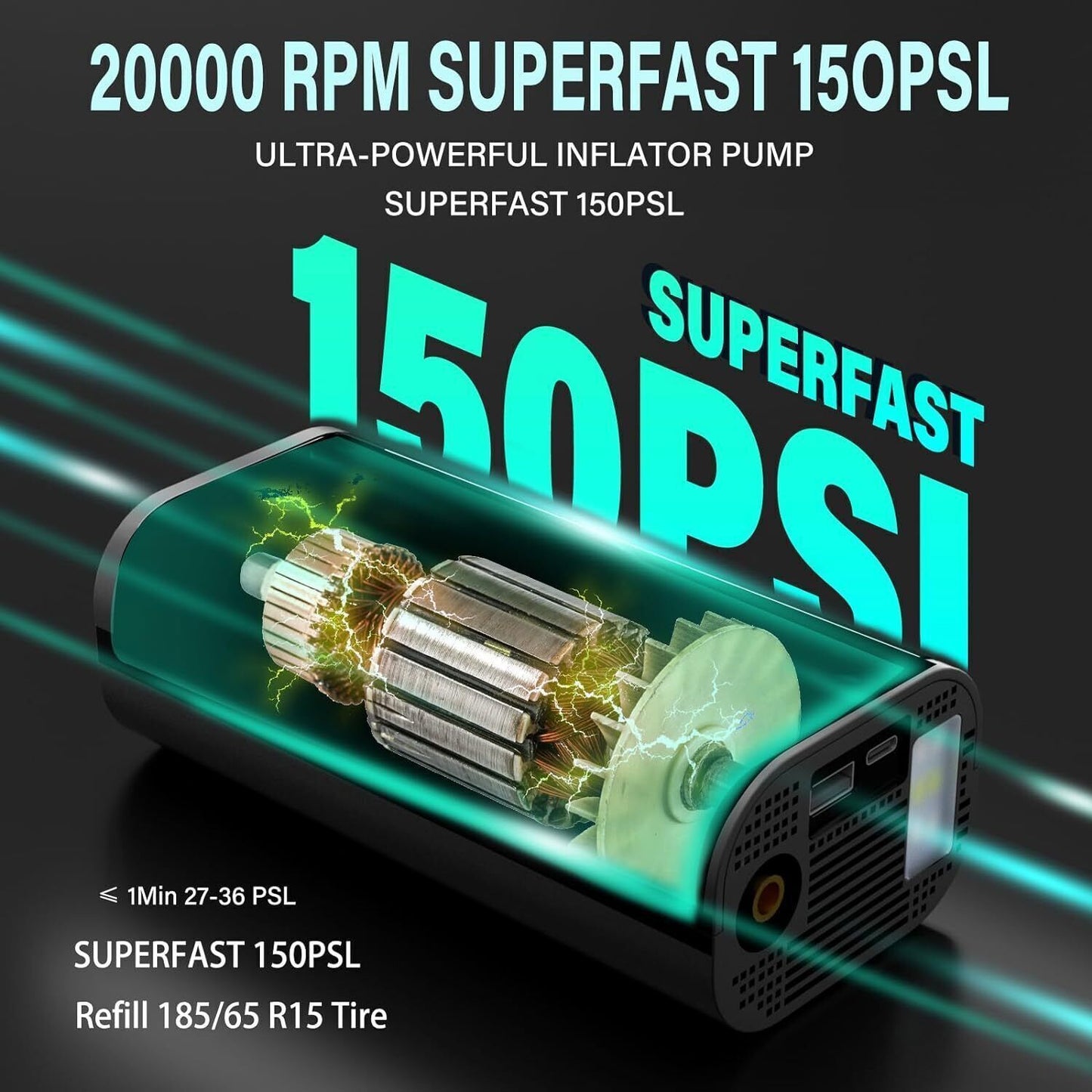 Smart Portable Tire Inflator — Fast Digital Air Pump